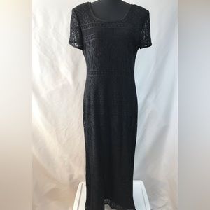 Jessica Howard full length black knit dress.  Sz 12